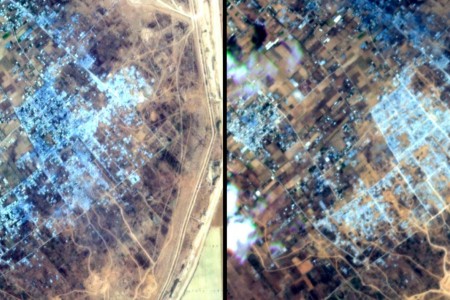 Δορυφορικές εικόνες αποκαλύπτουν την πλήρη ισοπέδωση της Khuza’a τον Μάιο του 2025 σε μια ακόμη απόδειξη της αλόγιστης καταστροφής και γενοκτονίας του Ισραήλ στη Γάζα